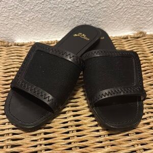 J. Crew Black Slide Sandals